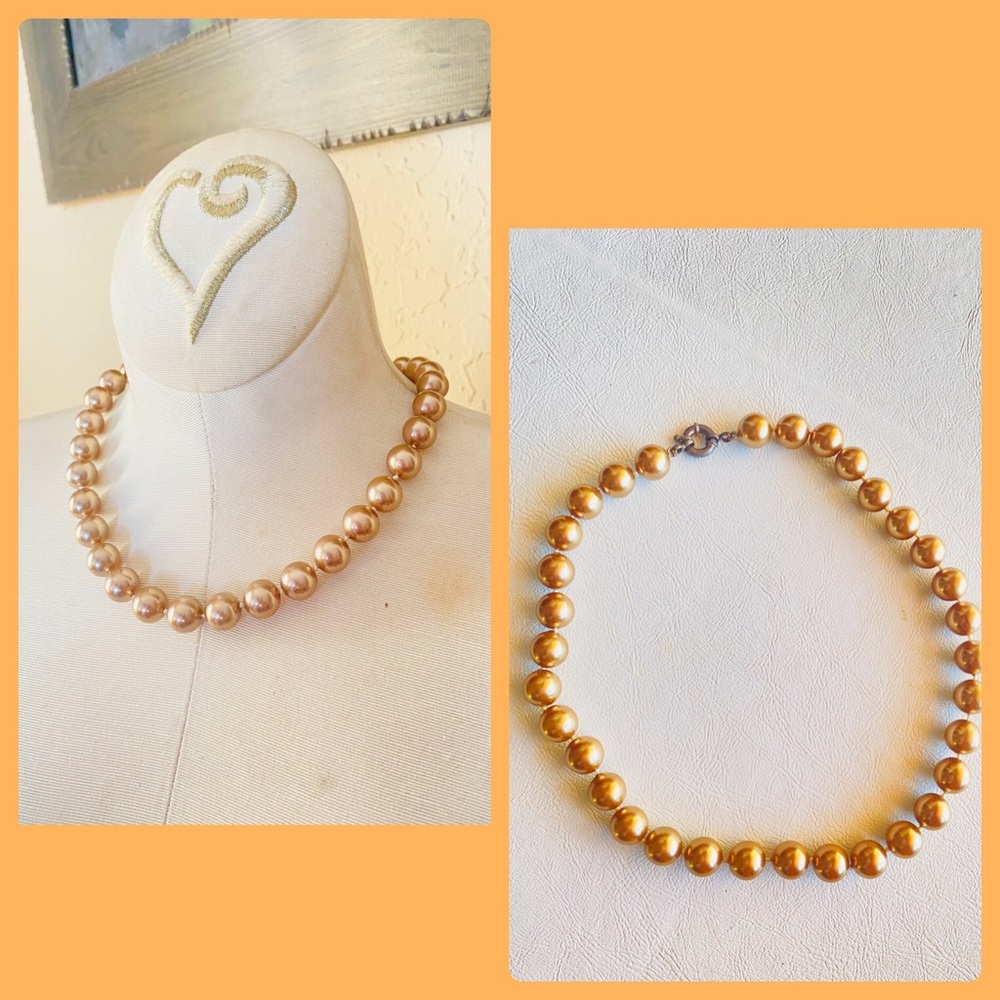 HOB 925 Glass Faux Pearls Necklace